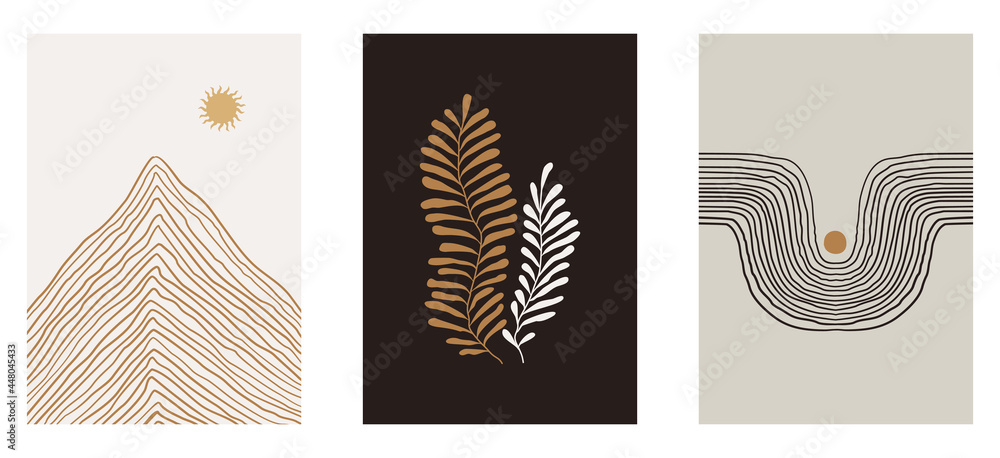 Poster vector illustration collection - trendy abstract creative minimalist prints and compositions