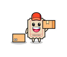 Mascot Illustration of ticket as a courier