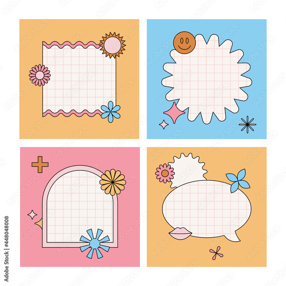 Aufkleber Vector set of design elements, patches and stickers with copy space for text - abstract background elements