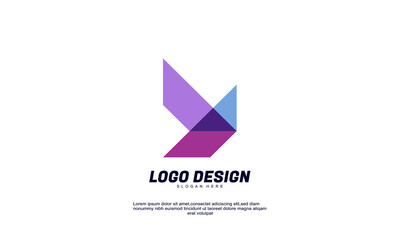 awesome creative concept modern line logo for company brand transparent color design template