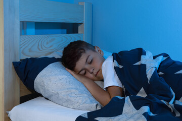 Cute little boy sleeping at home. Bedtime
