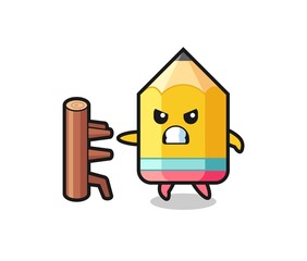 pencil cartoon illustration as a karate fighter