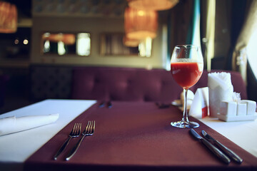 abstract background, restaurant concept blurred background evening food fork, knife, cutlery, table setting