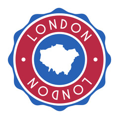 London, UK Badge City Vector Seal. National Symbol Skyline Stamp Design Icon Label. 