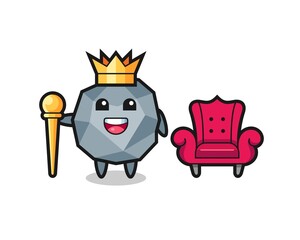 Mascot cartoon of stone as a king