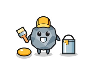 Fototapeta premium Character Illustration of stone as a painter