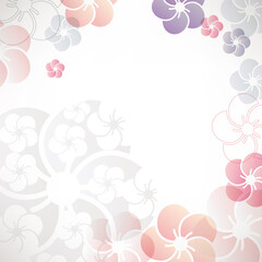 Fototapeta na wymiar 梅の花のイラストの背景