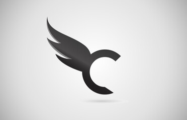 gradient wing C alphabet letter icon logo. Creative design for business and company