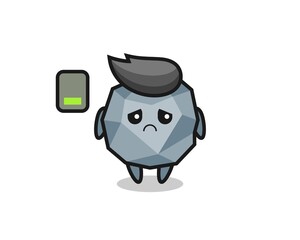 Fototapeta premium stone mascot character doing a tired gesture
