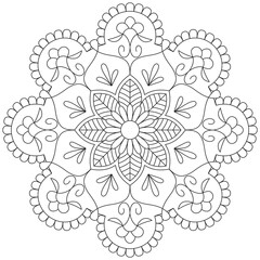 Leaf Flower Petal Coloring Mandala Art Simple Graphic Shape Vector Floral Oriental Outline Vintage Decorative Elements Pattern Illustration Islam Arabic Indian Turkish Mystic Religion Morals Lotus