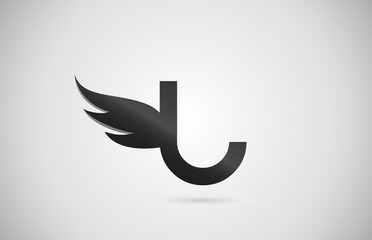 gradient wing U alphabet letter icon logo. Creative design for business and company