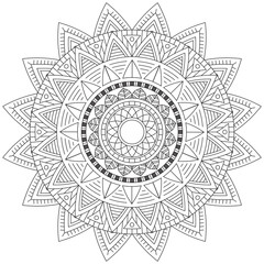 Leaf Flower Petal Coloring Mandala Art Simple Graphic Shape Vector Floral Oriental Outline Vintage Decorative Elements Pattern Illustration Islam Arabic Indian Turkish Mystic Religion Morals Lotus