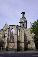 Fototapeta premium The St. Aegidienkirche in Hannover from the 14th century. The Aegidienkirche was not rebuilt and its ruins were kept as a WWII memorial. 