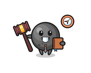 Mascot cartoon of cannon ball as a judge