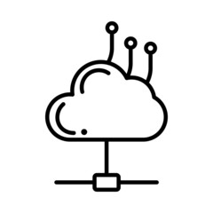 Cloud Computing Vector Line Icon Design