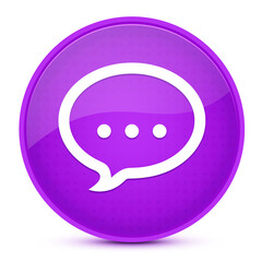 Talk aesthetic glossy purple round button abstract