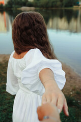 girl's back in a white dress