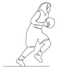 Muslim woman playing basketball