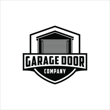 Garage door logo with retro and classic design style