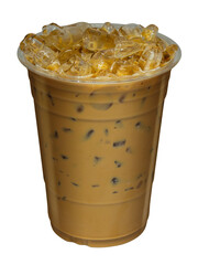 Iced Coffee mixed with milk on isolated.