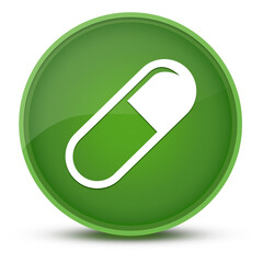 Pill luxurious glossy green round button abstract