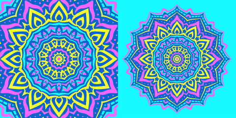 abstract mandala background psychedelic style round trippy vector design