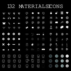 black and white icons set