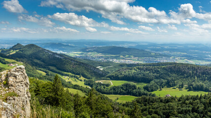 Fototapeta na wymiar Swiss Jura mountains high up on the Belchenfluh