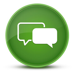 Testimonials luxurious glossy green round button abstract