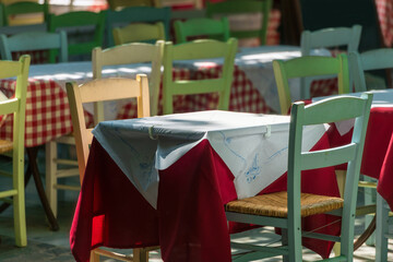 Cafe terrace in small European city