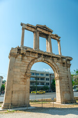 Fototapeta na wymiar The arch of Hadrian historical landmark in Athens, Greece