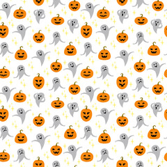 Vector seamless pattern for Halloween . Holiday background for fabrics, paper, textile, gift wrap