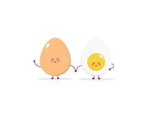 one hand cute character white egg smile happy mascot logo illustration