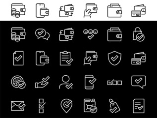 A simple set of claim related vector line icons. Contains icons such as security guarantee, received document, read message, verification, quality and much more. Editable Bar. 480x480