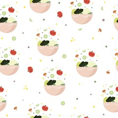 Seamless pattern with healthy food