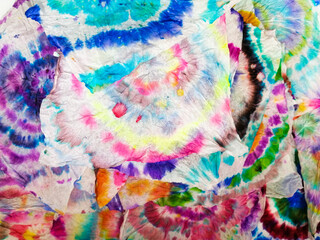 Colorful Shibori Dirty Art Brush. Tie Die Shirts.