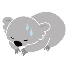 オーストラリアの動物　汗をかいて謝るコアラのベクターイラスト