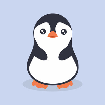 Cute Penguin cartoon icon vector