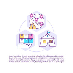 Disease outbreak response concept line icons with text. PPT page vector template with copy space. Brochure, magazine, newsletter design element. Vaccination linear illustrations on white