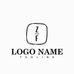 Obraz na płótnie Canvas ZF Initial Logo Template Design Vector