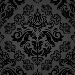 Classic dark seamless vector pattern. Damask orient ornament. Classic vintage dark background. Orient ornament for fabric, wallpapers and packaging