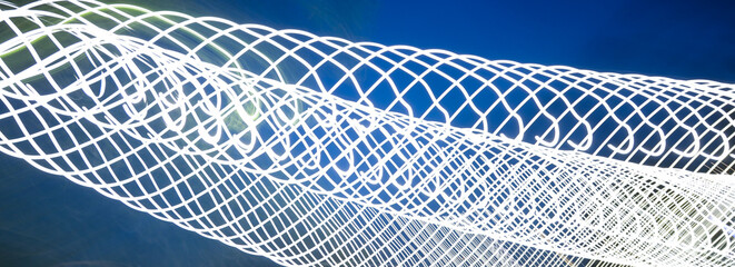 Abstract light pattern, the movement of lines in space.