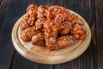 Orange glazed chicken wings