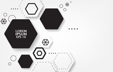 Fototapeta premium White geometric vector hexagon shape.vector geometric abstract info graphic concept