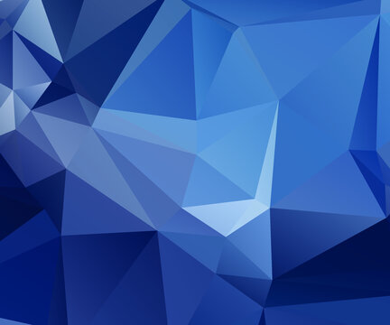 Blue Abstract Color Polygon Background Design, Abstract Geometric Origami Style With Gradient