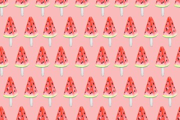 Seamless fruit pattern. Summer background for cards, invitations, wedding or baby shower albums. Watercolor hand painting illustration