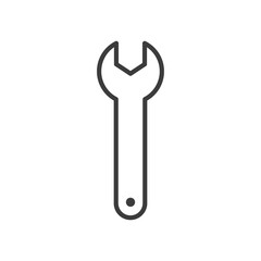 Wrench line icon. Repair outline pictogram. Vector  isolated on white.