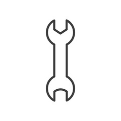 Wrench line icon. Repair outline pictogram. Vector  isolated on white.