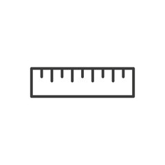Ruler flat line icon. Measure outline instrument. Vector illustration isolated 