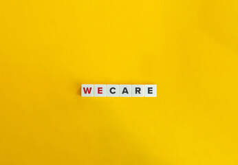 We Care Banner. Minimal Aesthetics.